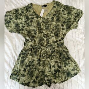 Olive Tie-Dye Romper